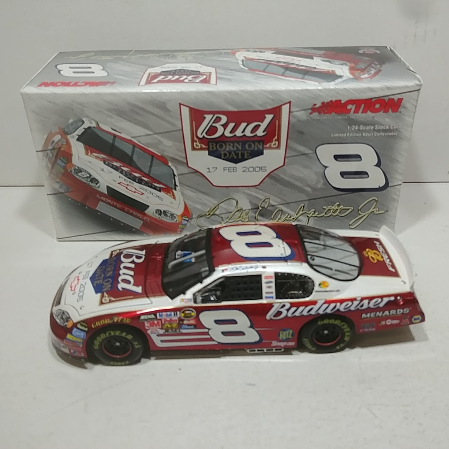 2005 Dale Earnhardt Jr 1/24th Budweiswe "Born On Date 2/17/05 Dual at Daytona" RCCA Club Car Monte Carlo