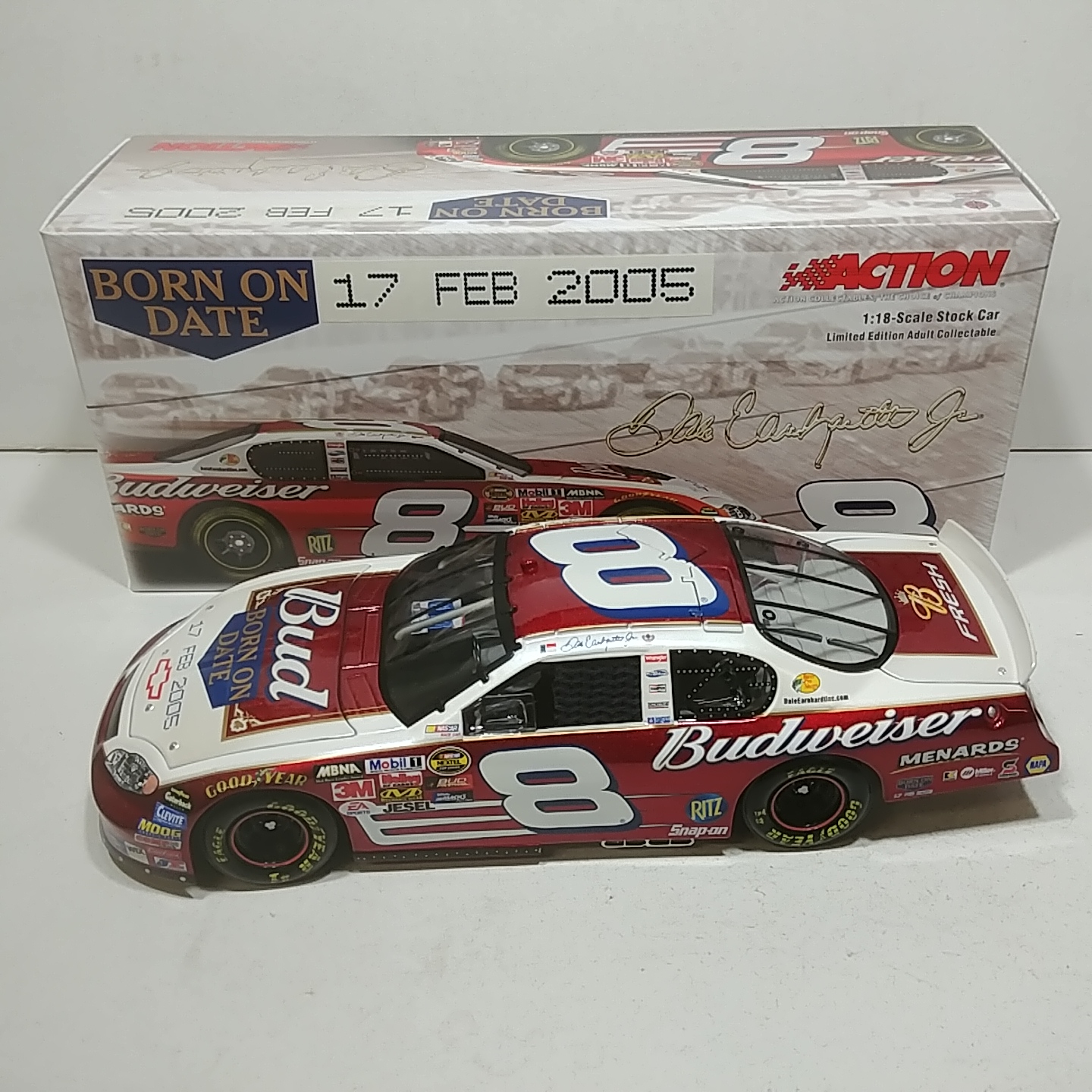 2005 Dale Earnhardt Jr 1/18th Budweiser "Born On Date""Dual at Daytona" ARC Monte Carlo