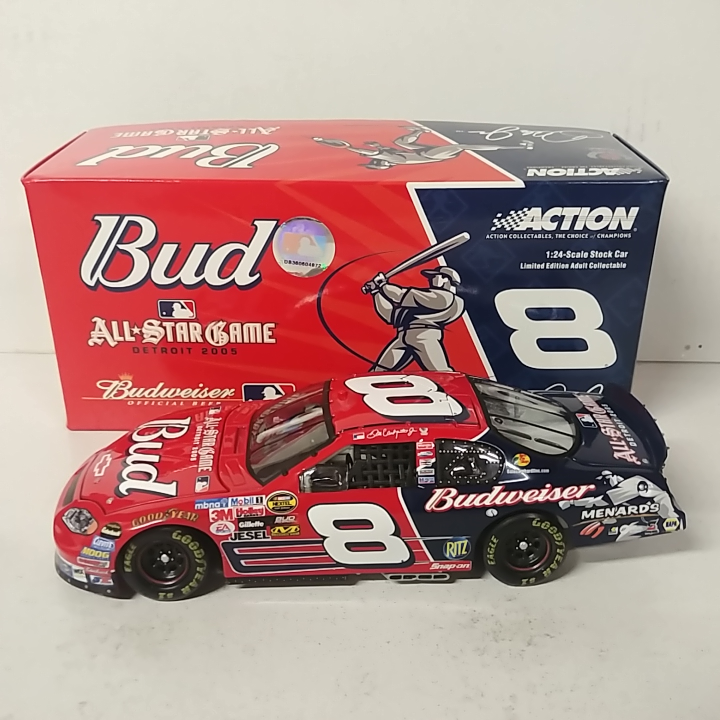 2005 Dale Earnhardt Jr 1/24th Budweiser "MLB All-Star Game" c/w car