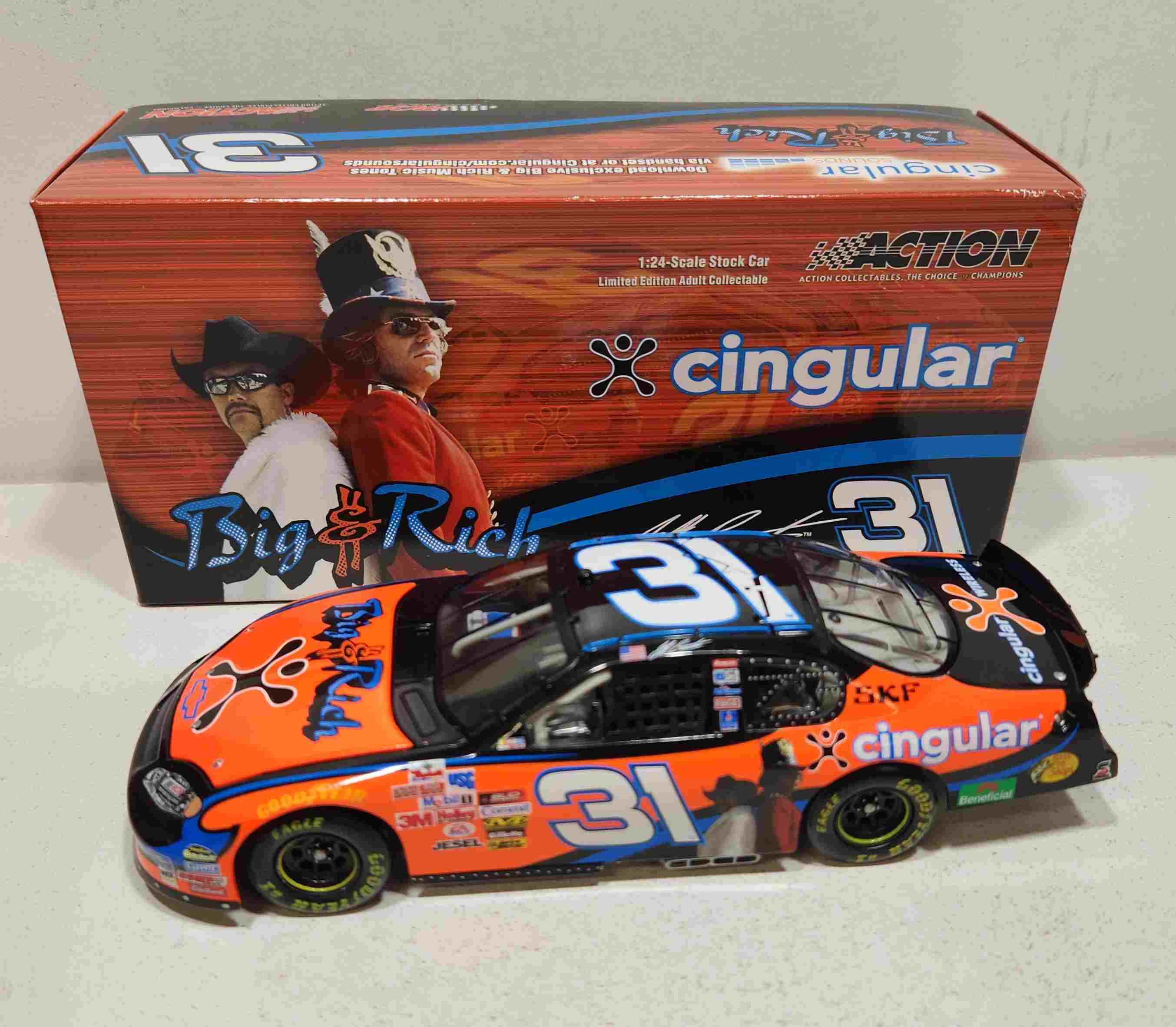2005 Jeff Burton 1/24th Cingular "Chevy Rock & Roll""Big & Rich" clear window bank Monte Carlo