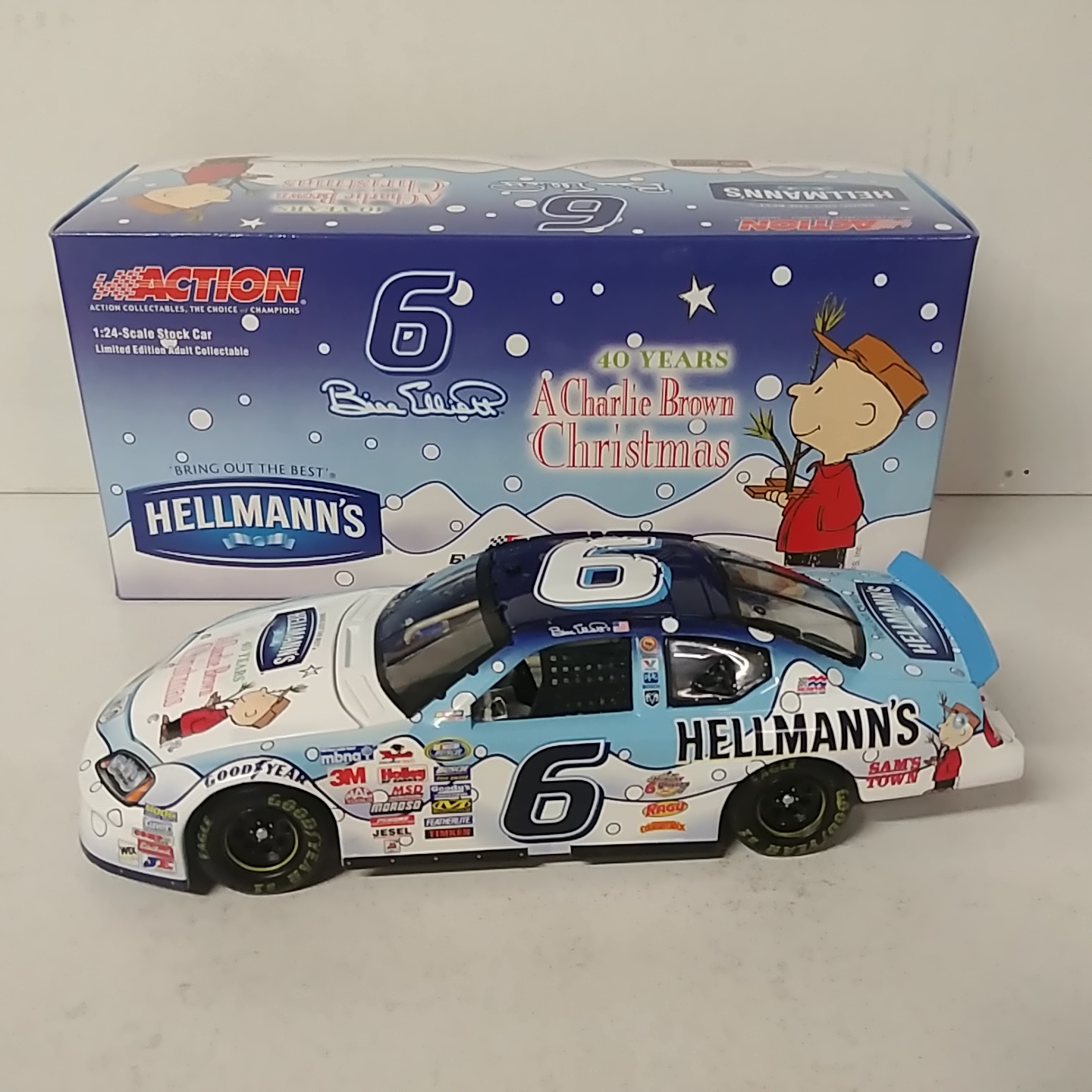 2005 Bill Elliott 1/24th Hellmans "Charlie Brown Christmas 40th Anniversary" c/w car