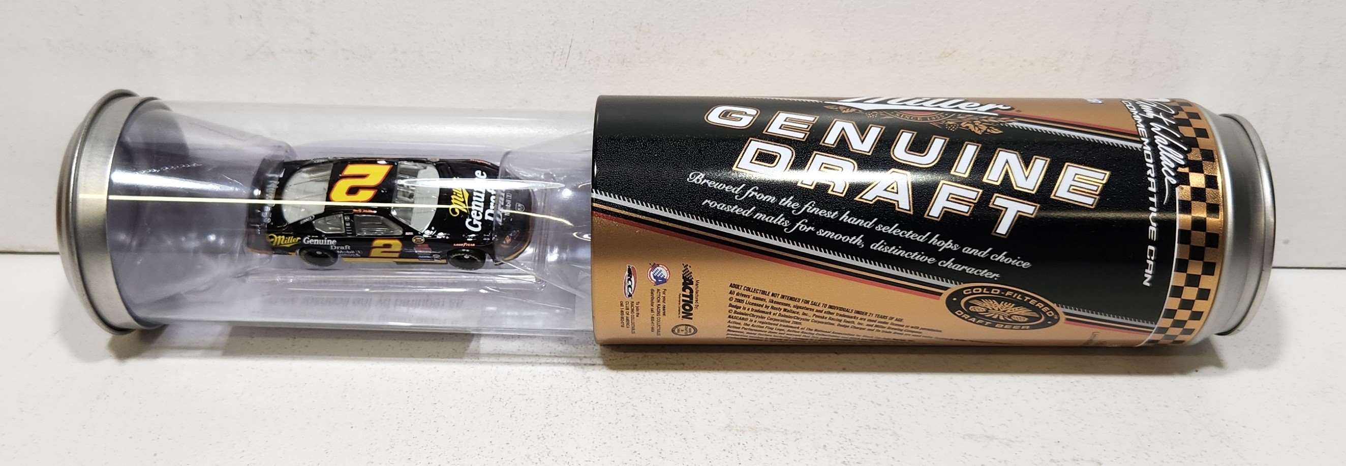 2005 Rusty Wallace 1/64th Miller Genuine Draft "Retro" AP Charger in Can