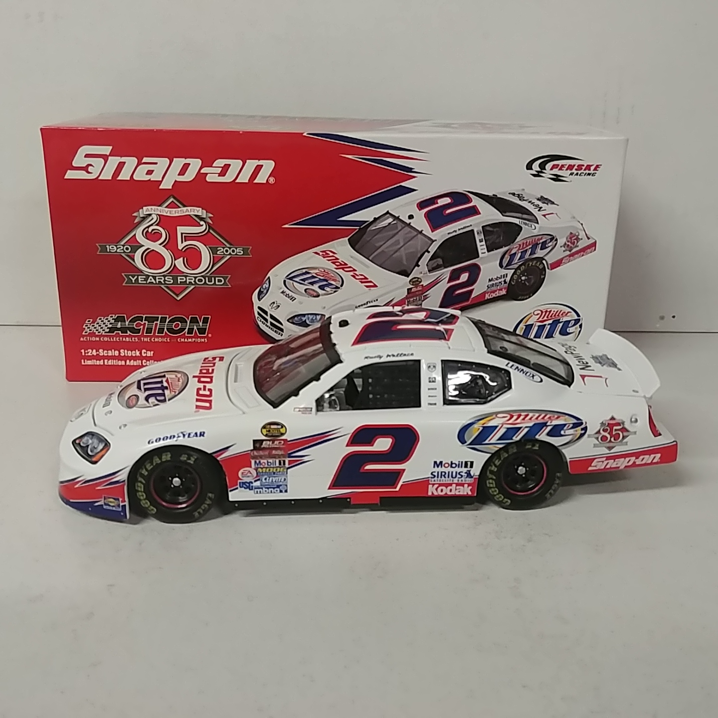 2005 Rusty Wallace 1/24th Miller Lite Snap-On 85th Anniversary c/w car