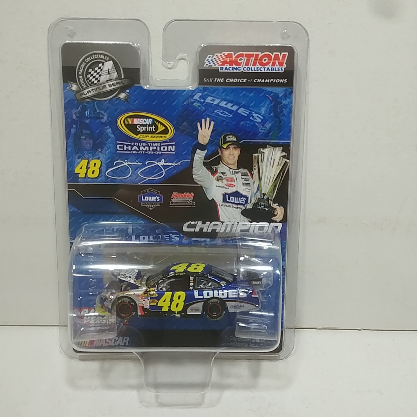 2009 Jimmie Johnson 1/64th Lowes "4-Time Champion" ARC Hood Open Monte Carlo SS