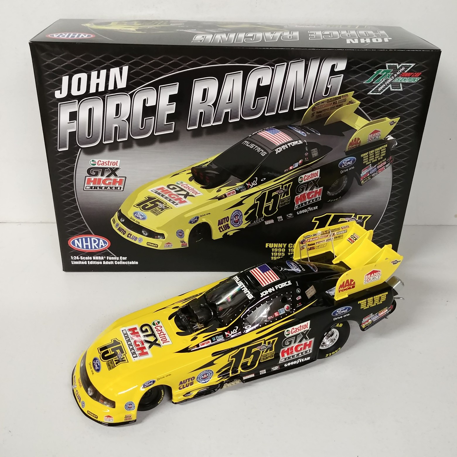 2010 John Force 1/24th Castrol GTX "15 Time Champion" funny car