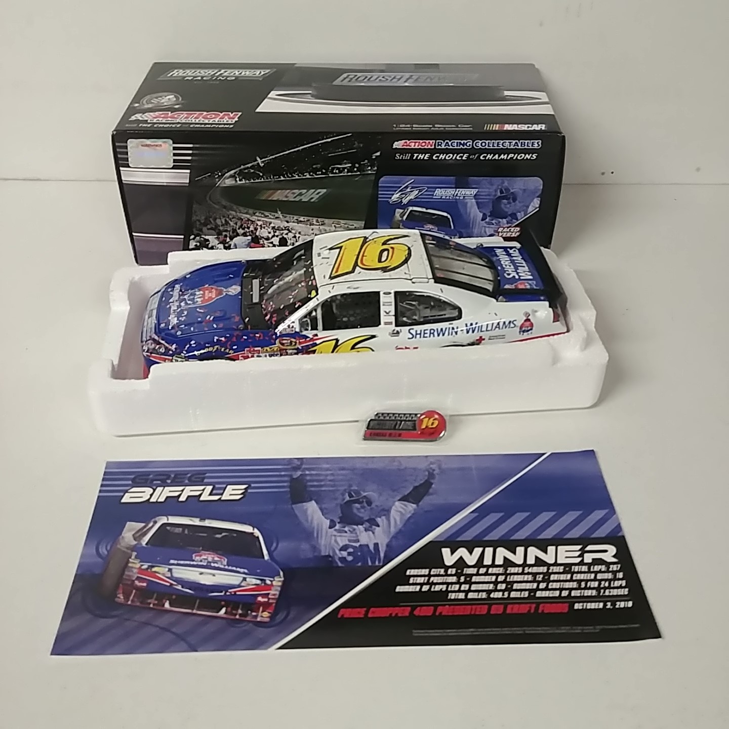 2010 Greg Biffle 1/24th Sherman Williams "Kansas Win" car