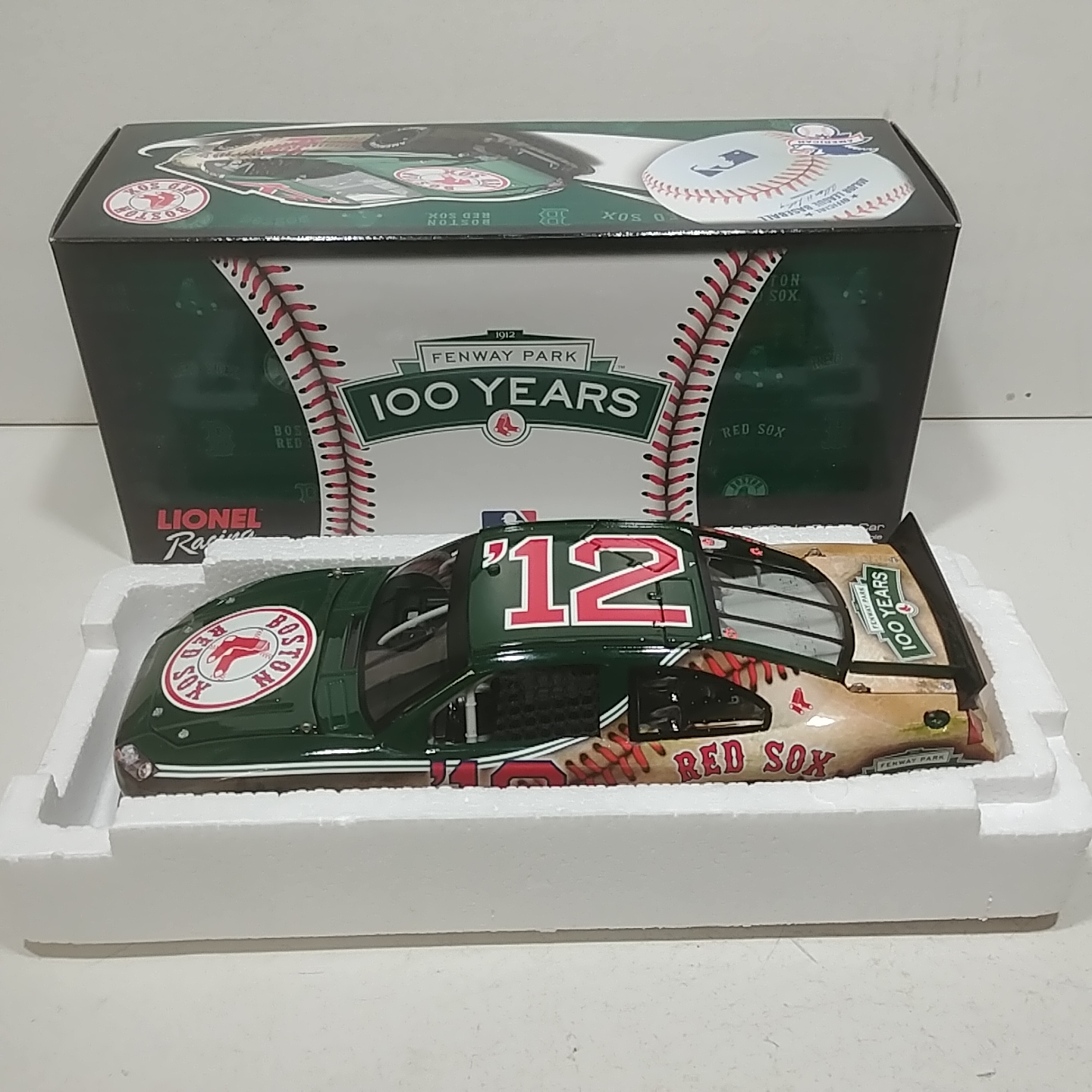 2012 Boston Red Sox 1/24th 100 Years Hood Open Trunk Open car