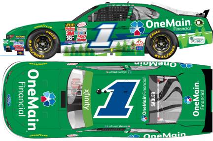 2015 Elliott Sadler 1/64th One Main Finical "Green" "Xfinity Series" Pitstop Series car