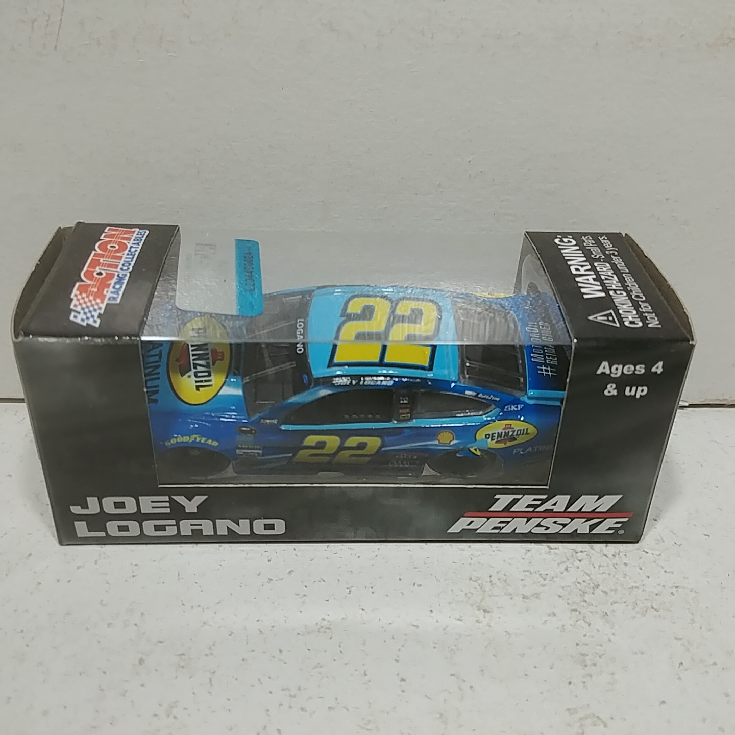 2015 Joey Logano 1/64th Pennzoil Platium "Blue" Pitstop Series "Decal Damage" Fusion