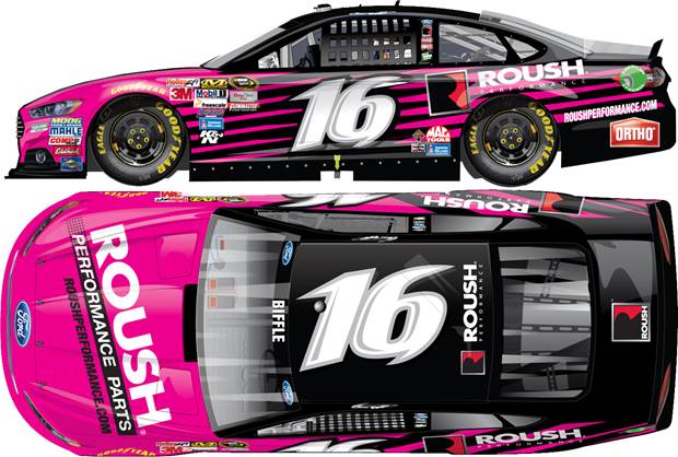 2015 Greg Biffle 1/64th Rousch Performance Parts "Pink" Pitstop Series Fusion