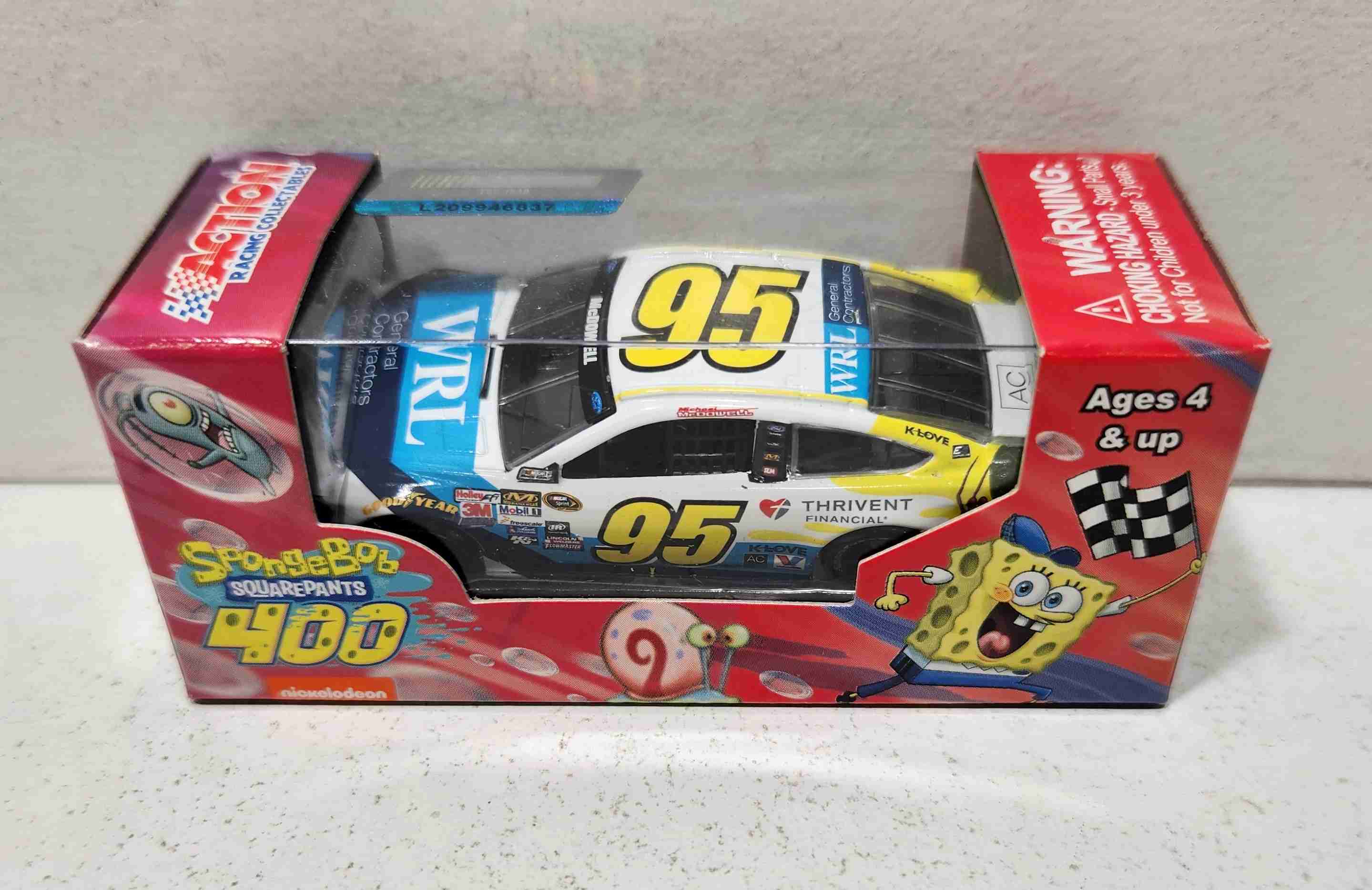 2015 Michael McDowell 1/64th Thrivent "Sponge Bob Larry the Lobster" Pitstop Series Fusion