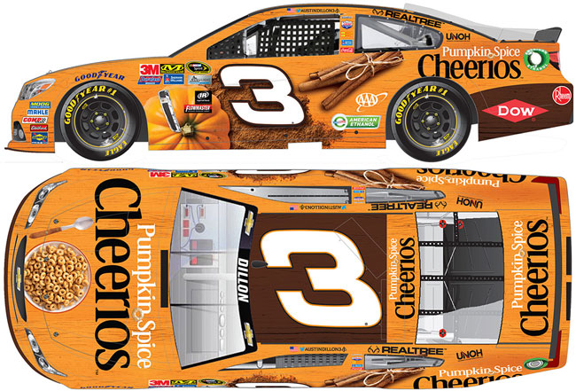 2016 Austin Dillon 1/64th Cheerios "Pumpkin Spice" Pitstop Series car