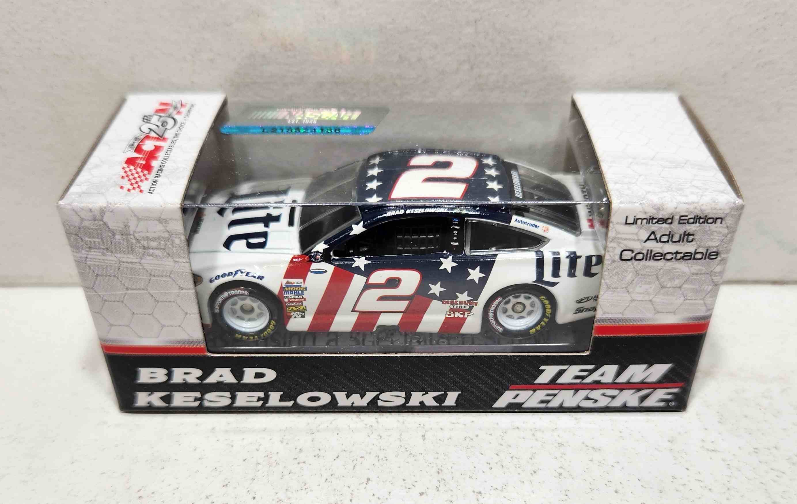 2017 Brad Keselowski 1/64th Miller Lite "Patriotic" Pitstop Series Fusion