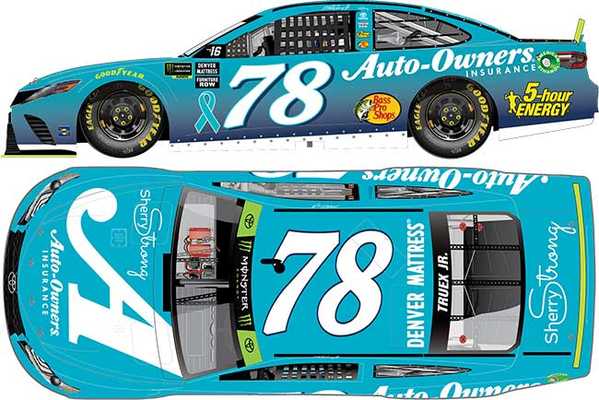 2018 Martin Truex Jr 1/24th Auto Owners "Sherry Strong" hood open Camry