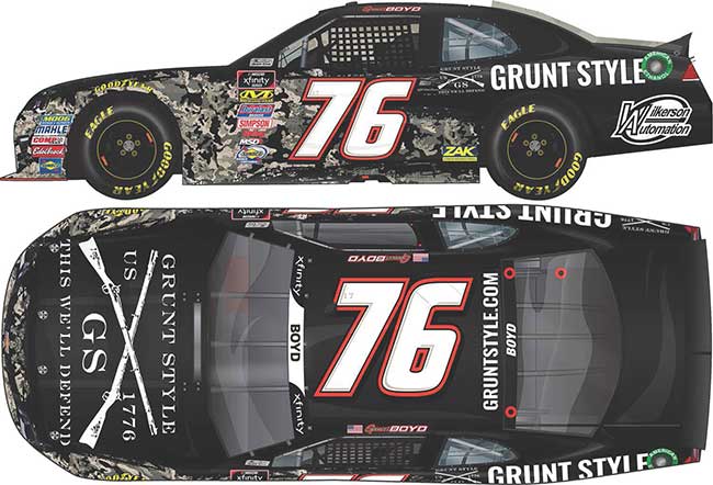 2018 Spencer Boyd 1/64th Grunt Style "Xfinity Series" car