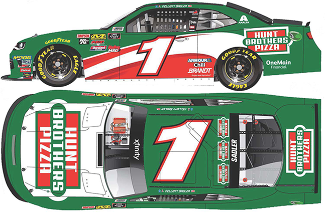 2018 Elliott Sadler 1/64th Hunt Brothers Pizza "Xfinity Series" car