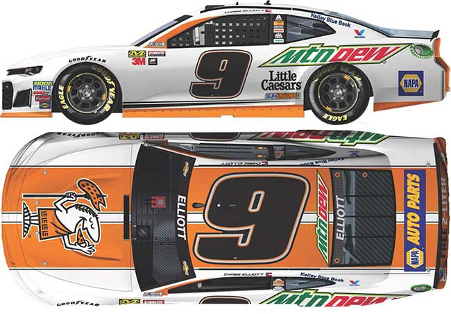 2018 Chase Elliott 1/24th Little Caesars/Mountain Dew hood open Camaro