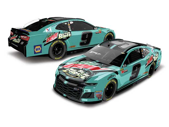 2018 Chase Elliott 1/24th Mountain Dew "Baja Blast"  Hood Open Camaro