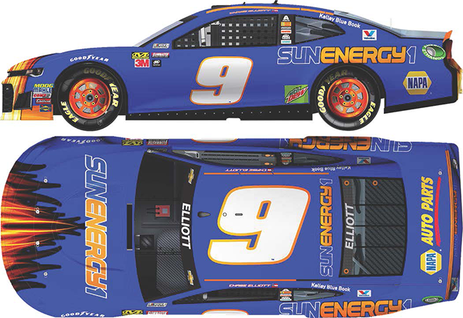 2018 Chase Elliott 1/24th SunEnergy1BLUE Elite Camaro