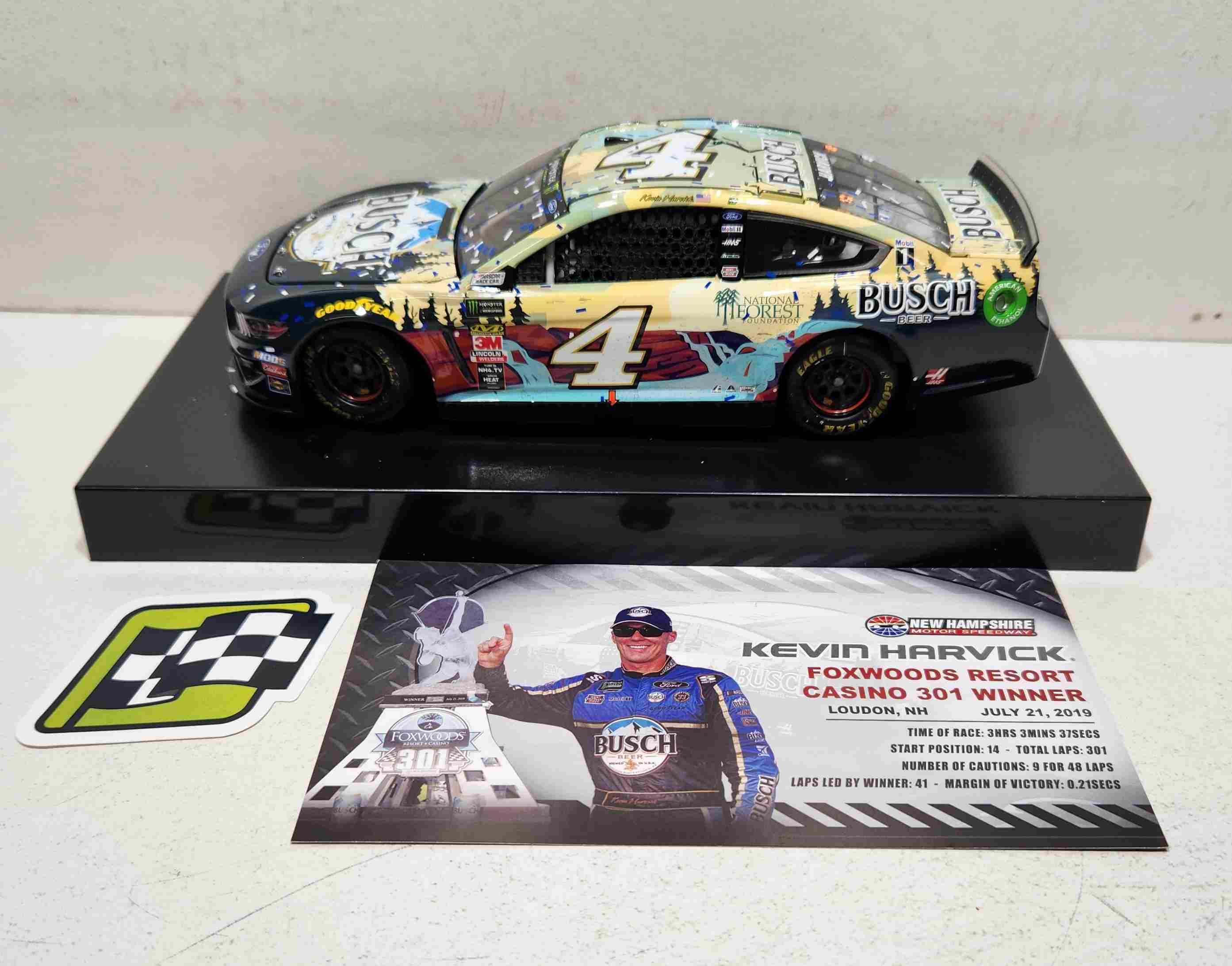 2019 Kevin Harvick 1/24th Busch Beer "National Forest""New Hampshire Win" hood open Mustang