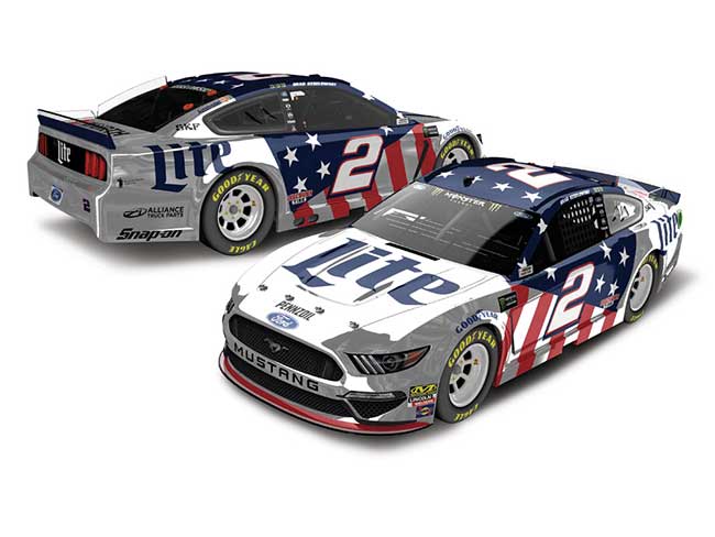 2019 Brad Keselowski 1/64th Miller Lite "Patriotic" Mustang