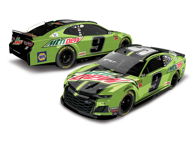 2019 Chase Elliott 1/24th Mountain Dew hood open Camaro