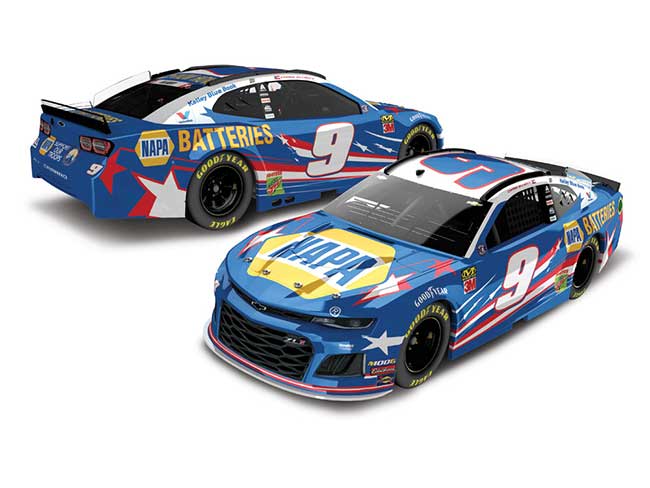 2019 Chase Elliott 1/24th NAPA Batteries "Patriotic" hood open Camaro