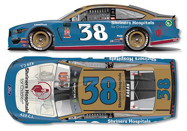 2019 David Ragan 1/64th Shriners Hospitals "Darlington Throwback" Mustang