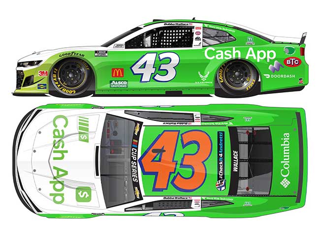 2020 Darrell Wallace 1/64th Cash App "Darlington Throwback: car