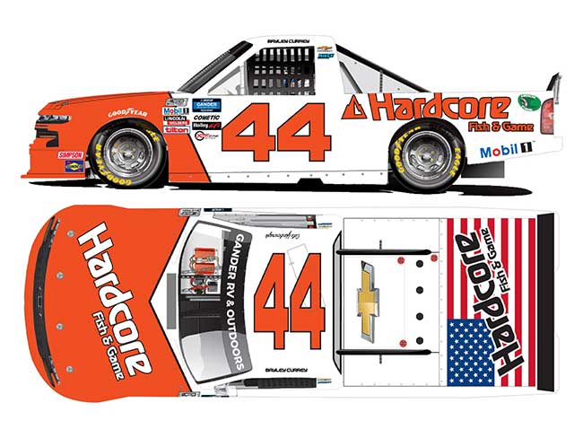 2020 Bayley Currey 1/64th Hardcore Fish & Game "Darlington Throwback" truck