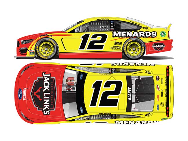 2020 Ryan Blaney 1/24th Jack Links/Menards hood open car