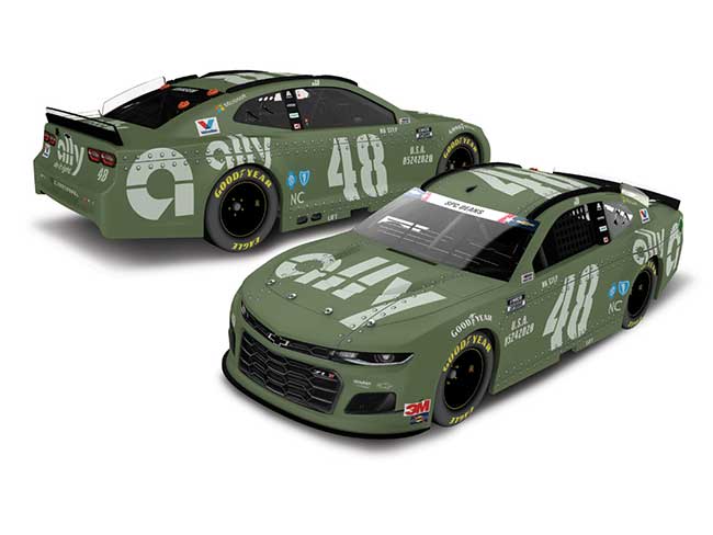 2020 Jimmie Johnson 1/24th ally "Patriotic" hood open Camaro