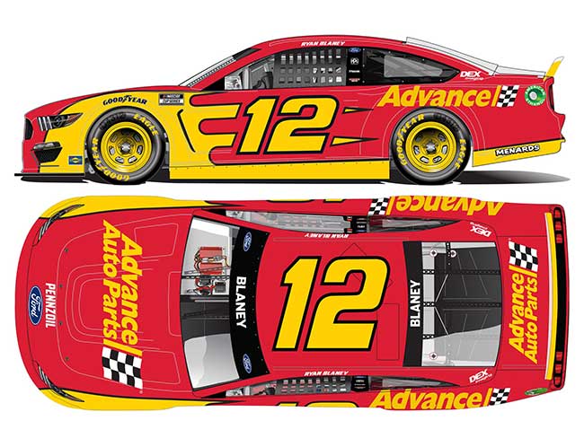 2021 Ryan Blaney 1/24th Advanced Auto hood open Mustang