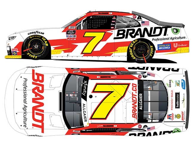 2021 Justin Allgaier 1/64th Brandt "White""Xfinity Series" car