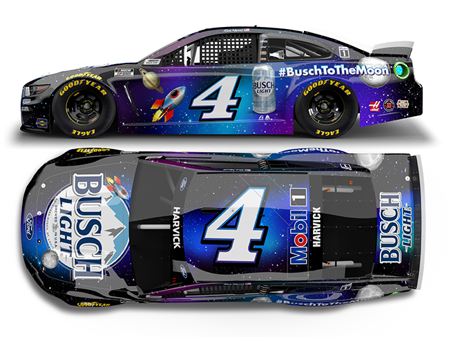 2021 Kevin Harvick 1/24th Busch Light "Busch To The Moon" hood open Mustang