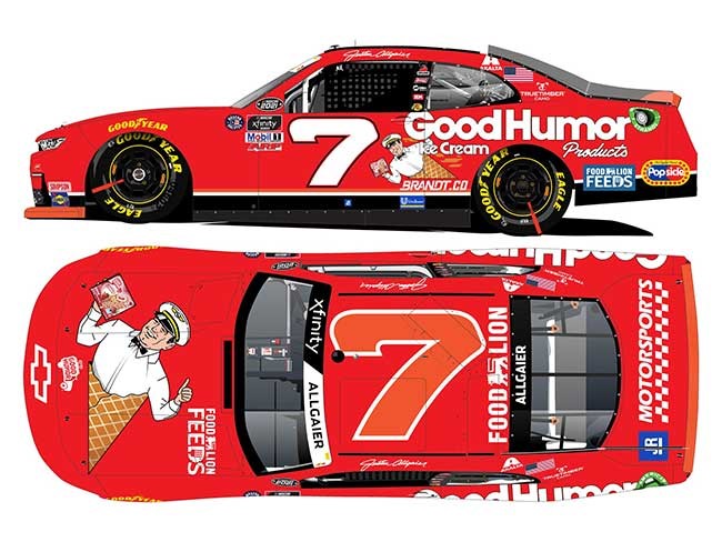 2021 Justin Allgaier 1/64th Good Humor "Darlington Throwback""Xfinity Series" car