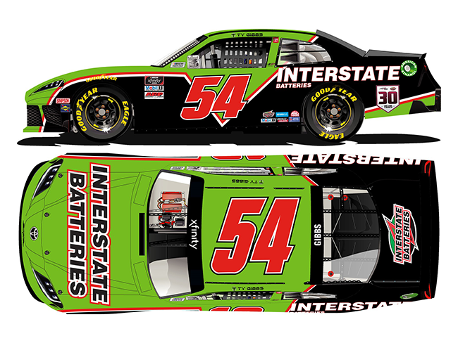 2021 Ty Gibbs 1/64th Interstate Batteries "Darlington Throwback""Xfinity Series" car