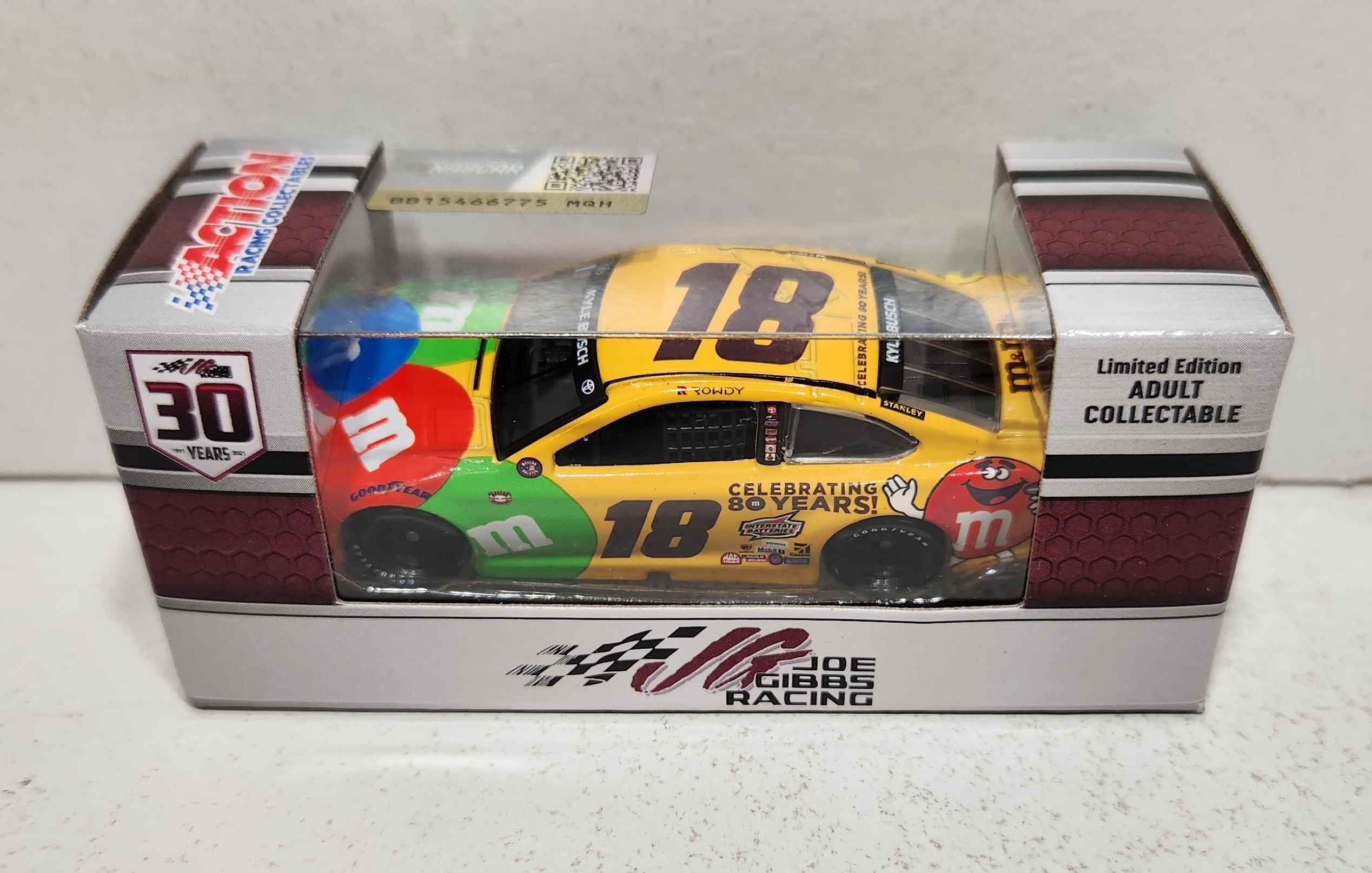 2021 Kyle Busch 1/64th M&M's 80th Anniversary "Darlington Throwback" Camry