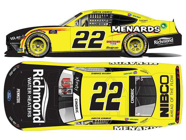 2021 Austin Cindric 1/64th Menards "Xfinity Series" car