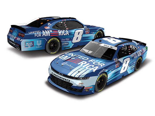 2021 Dale Earnhardt jr 1/24th Unilever "United for America""Xfinity Series" hood open Camaro