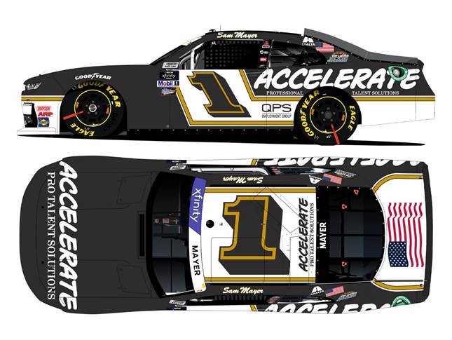 2022 Sam Mayer 1/64th Accelerate Talent Solutions "Darlington Throwback" "Xfinity Series" car