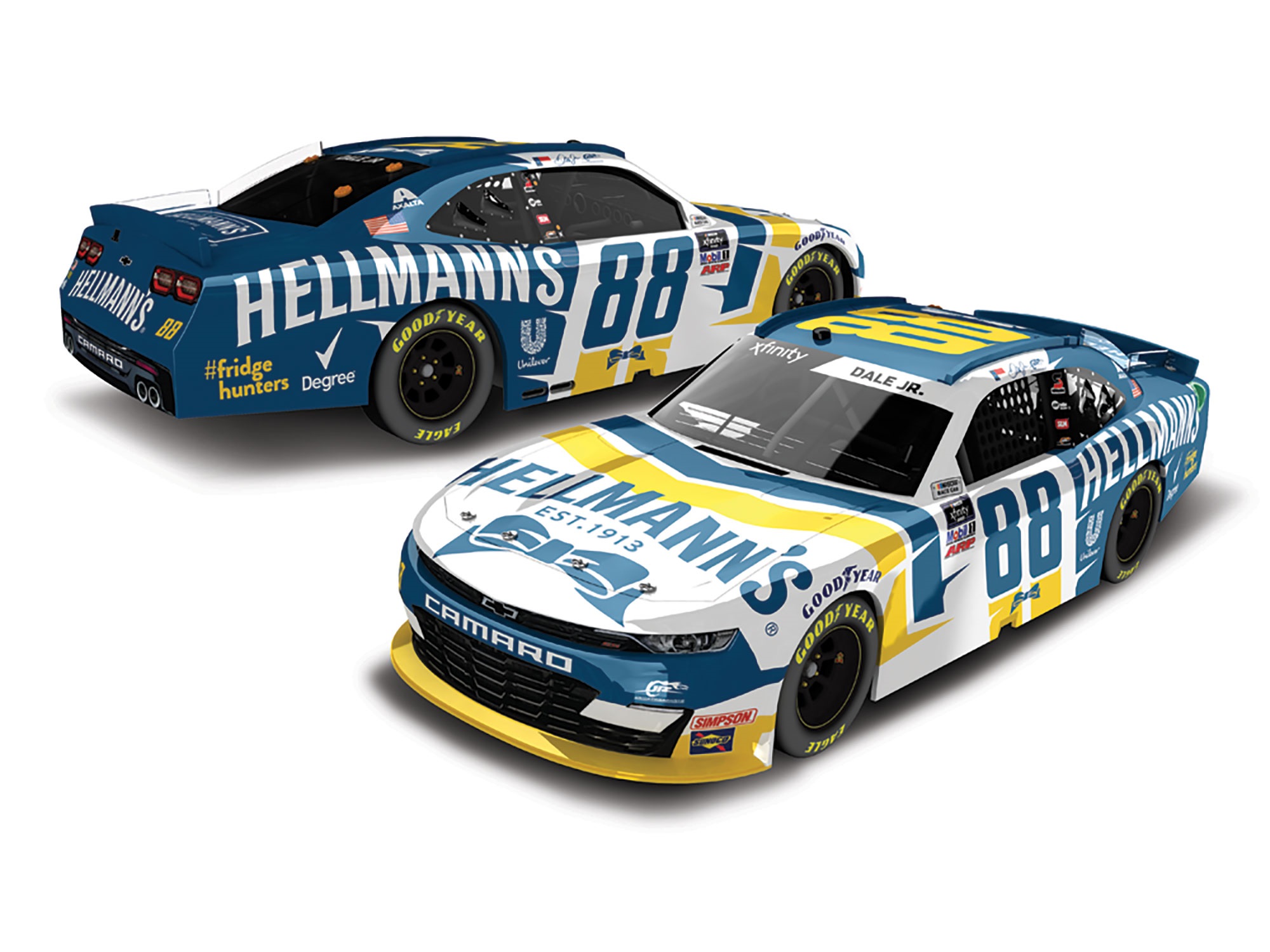 2022 Dale Earnhardt Jr 1/24th Hellmann's "Fridge Hunter Fan Vote" hood open Camaro