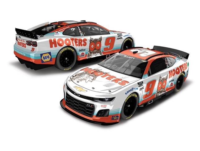 2022 Chase Elliott 1/24th Hooters "Next Gen" hood open Camaro
