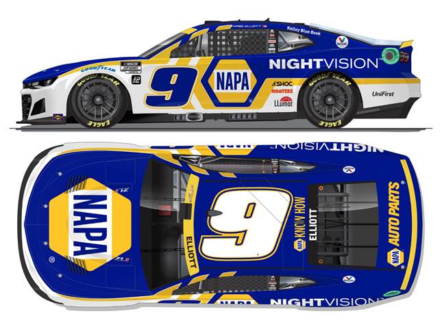 2022 Chase Elliott 1/24th NAPA "Night Vision""Next Gen" hood open Camaro