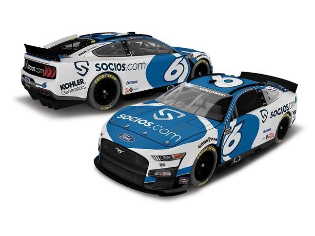 2022 Brad Keselowski 1/64th Socios.com "Darlington Throwback" "Next Gen" car