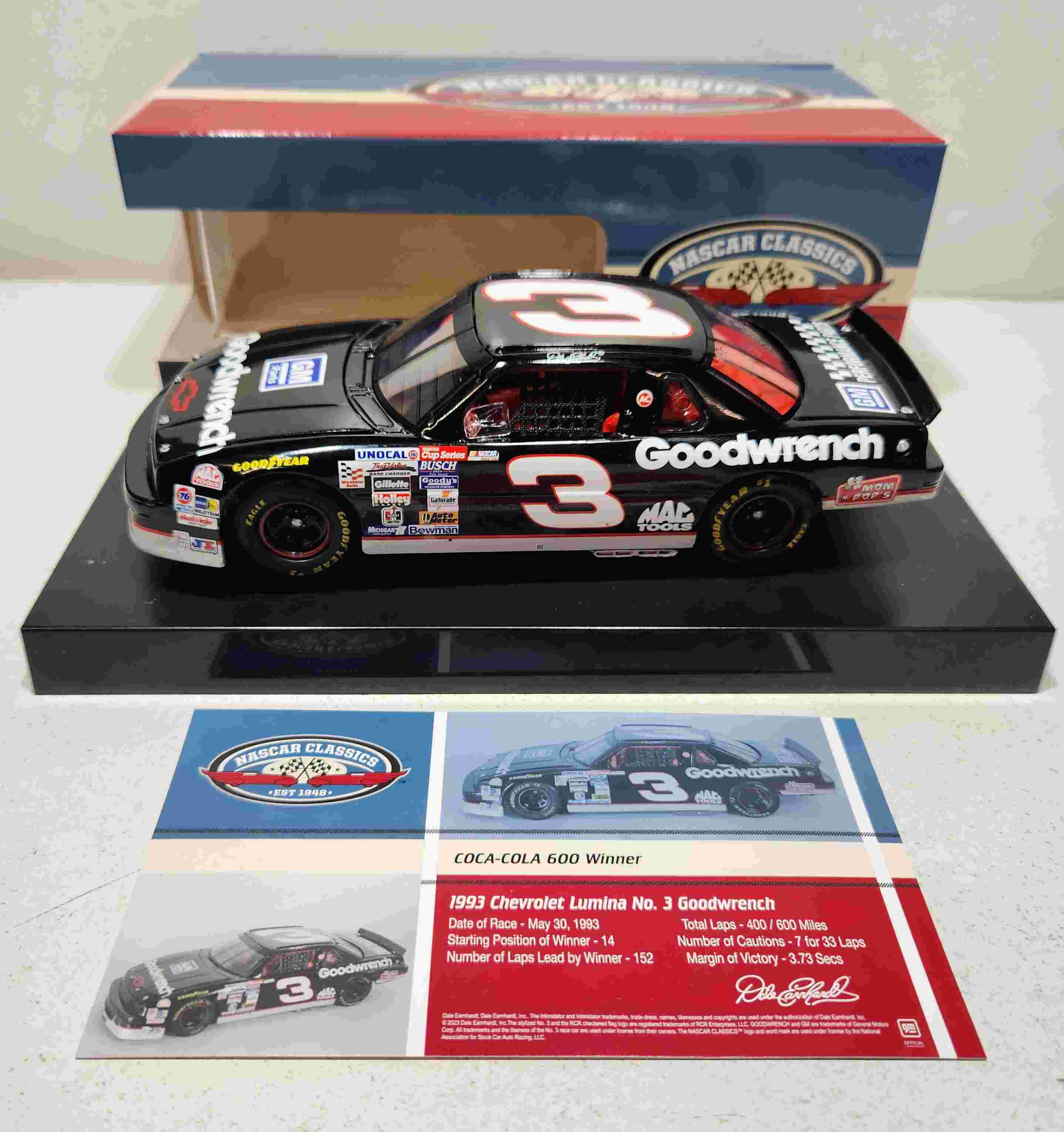 1993 Dale Earnhardt 1/24th Goodwrench "Charlotte Coke 600 Win" Lumina