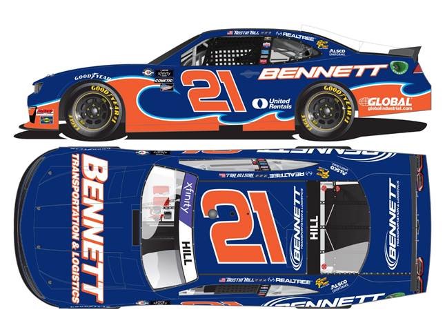 2023 Austin Hill 1/64th Bennett Transportation & Logistics "Darlington Throwback""Xfinity Series" Camaro