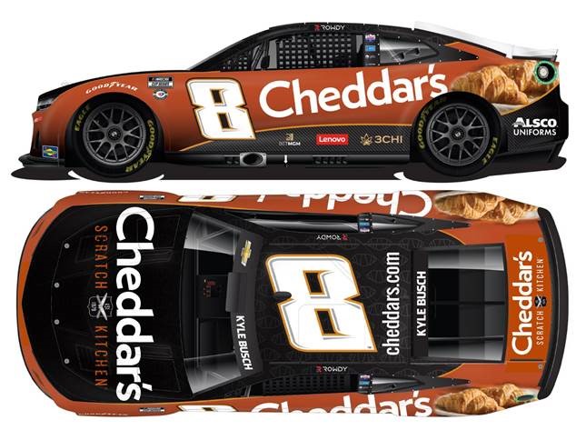 2023 Kyle Busch 1/24th Cheddars hood open Camaro