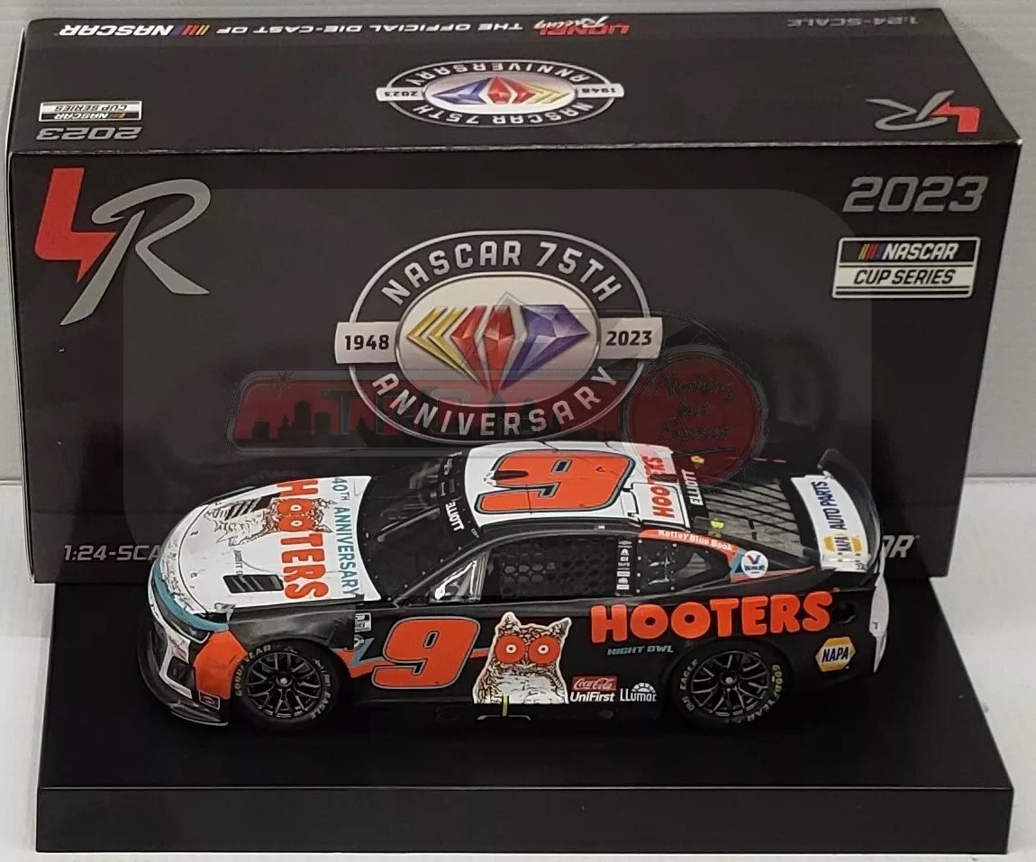 2023 Chase Elliott 1/24th Hooters "Chicago Raced Version" hood open Camaro