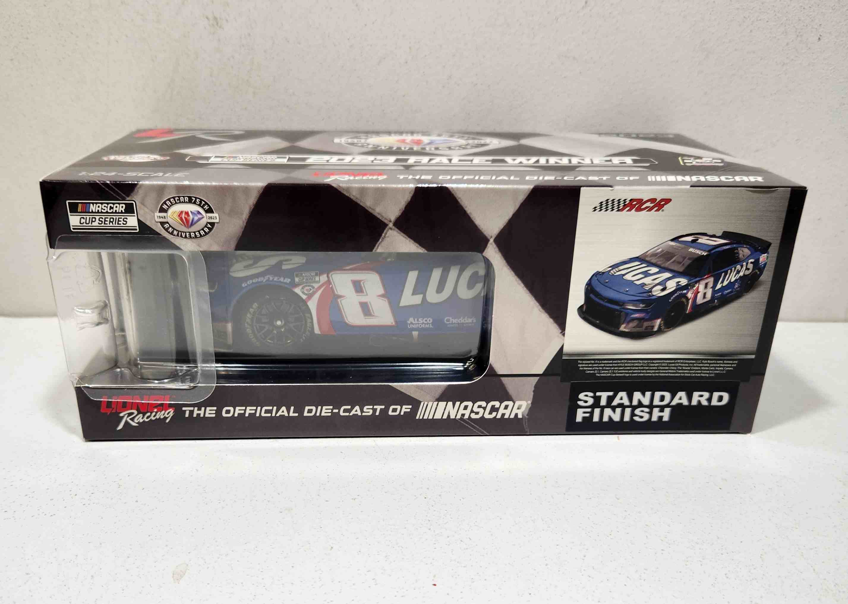 2023 Kyle Busch 1/24th Lucas Oil "Auto Club 400 Win" hood open Camaro